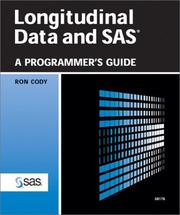 Cover of: Longitudinal data and SAS by Ronald P. Cody