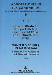 Cover of: Winfried Schulz in memoriam: Schriften aus Kanonistik und Staatskirchenrecht (Adnotationes In Ius Canonicum) (German Edition)