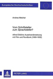 Cover of: Vom Schriftsteller zum Sprachsteller? by Andrea Melcher