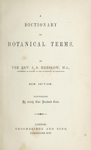Cover of: A dictionary of botanical terms