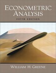 Cover of: Econometric Analysis (5th Edition) by Greene, William H.