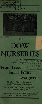 Cover of: Fruit trees, small fruits, evergreens, shrubs, vines, perennials, hardy varieties for New England, 1933