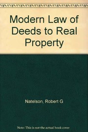 Cover of: Modern law of deeds to real property | Robert G. Natelson
