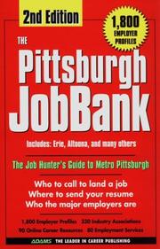 Pittsburgh JobBank by Adams Media Corporation Staff