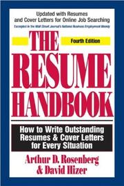 Cover of: The Resume Handbook | Arthur D. Rosenberg