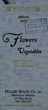 Cover of: Flowers and vegetables: "the unusual and the universal" : spring, 1933