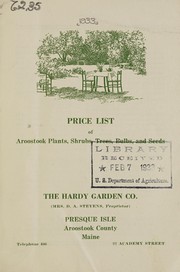 Cover of: Price list of Aroostook plants, shrubs, trees, bulbs and seeds | Hardy Garden Co