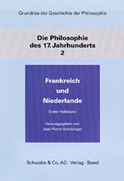 Cover of: Die Philosophie des 17. Jahrhunderts by herausgegeben von Jean-Pierre Schobinger.