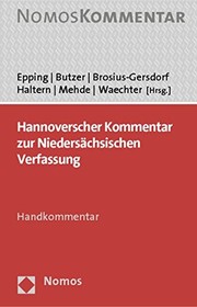 Cover of: Hannoverscher Kommentar Zur Niedersachsischen Verfassung: Handkommentar (German Edition)