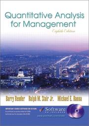 Cover of: Quantitative Analysis for Management and Student CD-ROM, Eighth Edition by Barry Render, Ralph M. Stair, Michael E. Hanna