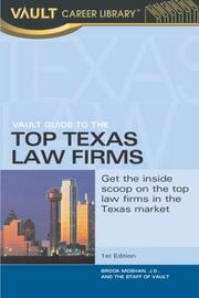 Cover of: Top Texas Law Firms Vault Guide (CDS)