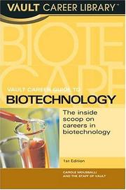 Cover of: Vault Career Guide to Biotech by Carole Moussalli