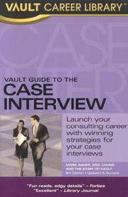 Cover of: Vault Guide to the Case Interview