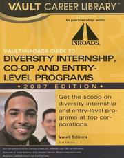 Cover of: Vault/INROADS Guide to Minority Entry-Level and Internship Programs, 2007 Edition (Vault/Inroads Guide to Minority Entry-Level & Internship Programs)