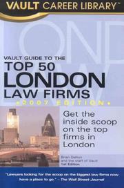 Cover of: Vault Guide to the Top London Law Firms