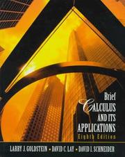 Cover of: Brief calculus and its applications by Larry Joel Goldstein