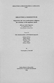 Cover of: Bibliotheca dissidentium: répertoire des non-conformistes religieux des seizième et dix-septième siècles
