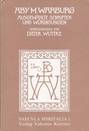 Cover of: Ausgewählte Schriften und Würdigungen by Aby Warburg