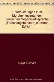 Cover of: Untersuchungen zum Morpheminventar der deutschen Gegenwartssprache