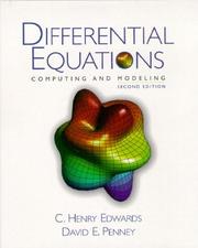 Cover of: Differential Equations by C. Henry Edwards, David E. Penney