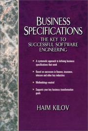 Cover of: Business Specifications by Haim Kilov