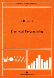 Cover of: Fractional programming