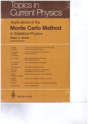 Cover of: Applications of the Monte Carlo method in statistical physics