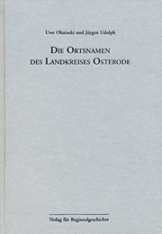 Cover of: Die Ortsnamen des Landkreises Osterode