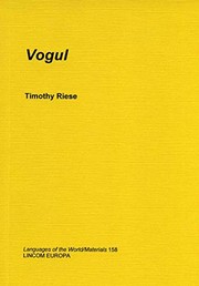 Cover of: Vogul | Timothy Riese