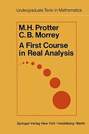 Cover of: A first course in real analysis by Murray H. Protter