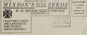 Cover of: Wholesale price list of Mixson's high grade seeds: vegetable, field and farm seeds, insecticides and fungicides