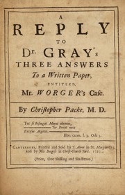 Cover of: A reply to Dr. Gray