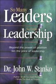 Cover of: So Many Leaders...  So Little Leadership