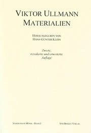 Cover of: Viktor Ullmann, Materialien