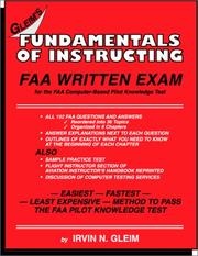 Cover of: Fundamentals of Instructing FAA Written Exam | Irvin N. Gleim