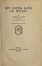 Cover of: My long life in music by Auer, Leopold