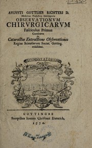 Cover of: Observationum chirurgicarum fasciculus primus [-tertius]