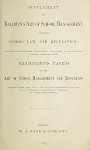 Supplement to Baldwins art of school management