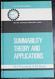 Cover of: Summability theory and its applications | Robert Ellis Powell