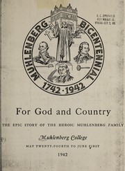 Cover of: Muhlenberg bicentennial, 1742-1942 | Muhlenberg College