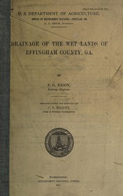 Cover of: Drainage of the wet lands of Effingham County, GA | F. G. Eason