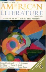 Cover of: Anthology of American Literature, Volume II by George McMichael, J.C. Levenson, Leo Marx, David E. Smith (undifferentiated), Mae Miller Claxton, Susan Bunn