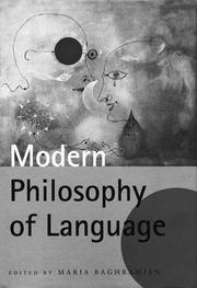 Cover of: Modern philosophy of language