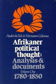 Cover of: Afrikaner political thought by André Du Toit