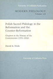 Cover of: Polish sacred philology in the Reformation and the counter-Reformation by David A. Frick