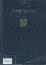 Cover of: Statutes and Ordinances of the University of Cambridge 2009 (Cambridge University Statutes and Ordinances) by University of Cambridge