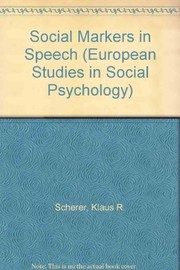Cover of: Social markers in speech | 