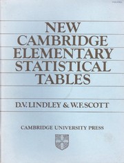 Cover of: New Cambridge elementary statistical tables | D. V. Lindley