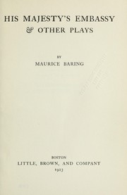 Cover of: His Majesty's embassy, & other plays