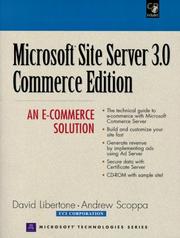 Cover of: Micrososft Site Server 3.0 Commerce Edition by Dave Libertone, Andrew Scoppa